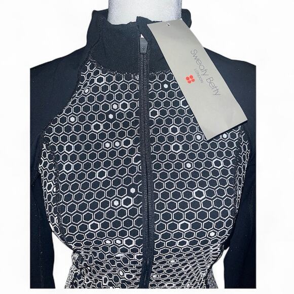 NWT SWEATY BETTY XXS Power Workout Zip Through Jacket Reflective Gray - Picture 5 of 13